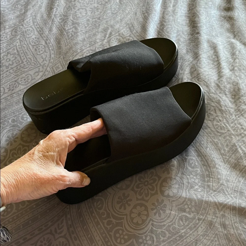 bebe Black Platform Sandals - Picture 6 of 6